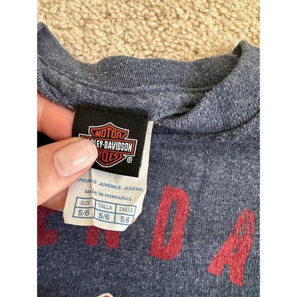 Boys blue Harley Davidson t-shirt, size 5/6 - Picture 3 of 3